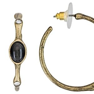 Katy Richards Black Crystal Hoops